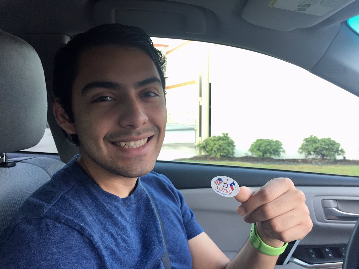 Karla_QP's tweet photo. @itschrishuerta voted for immigrant community today! Knowing we have to #End287 in Harris County, end family detention, get relief. #Take16 https://t.co/AE5uiry6tQ