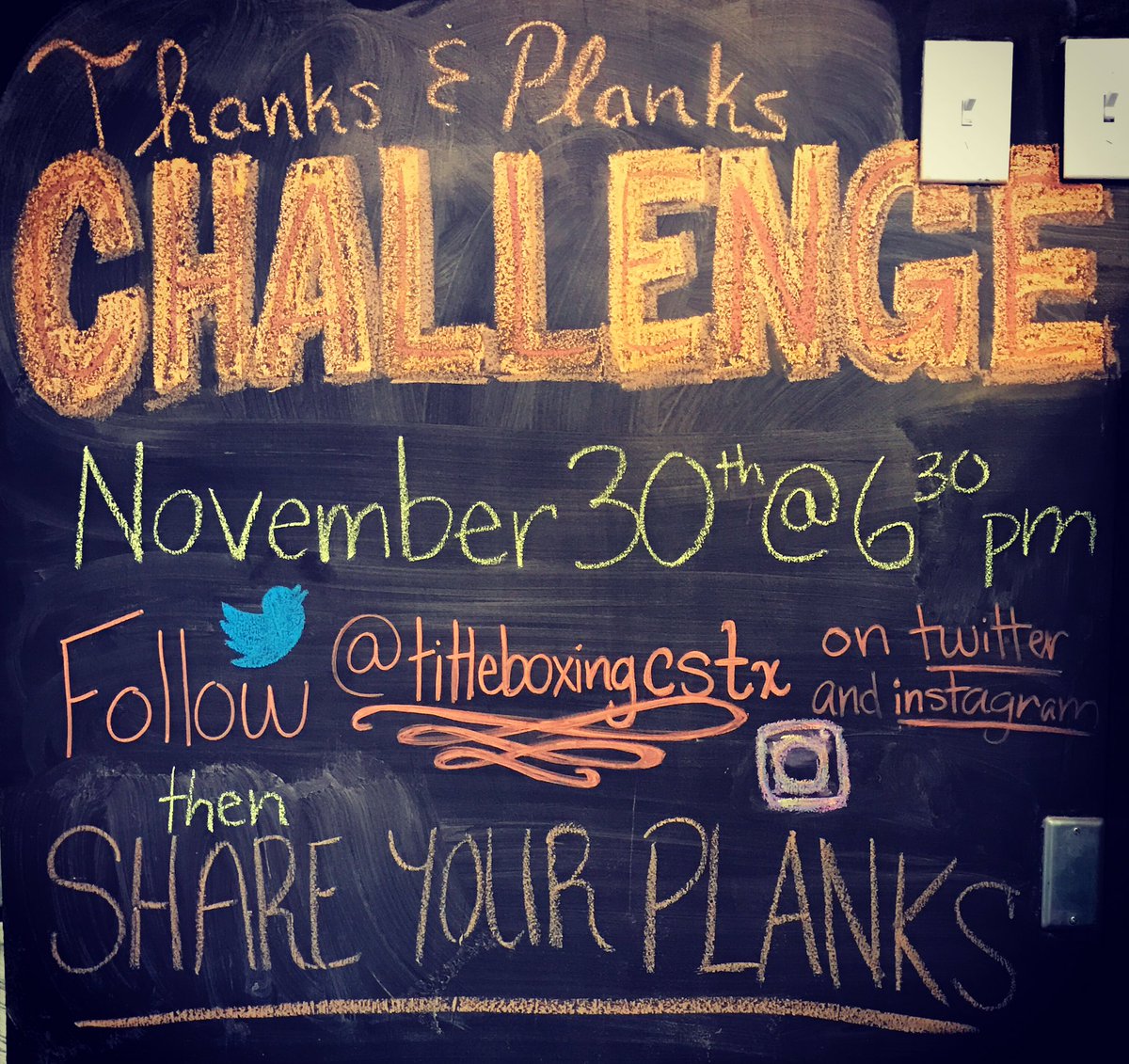 titleboxingcstx's tweet photo. Thanks for following us on Twitter! Share your November planks with us! #strongcore #thanksandplanks #titleboxing https://t.co/bvnMWGGBUr