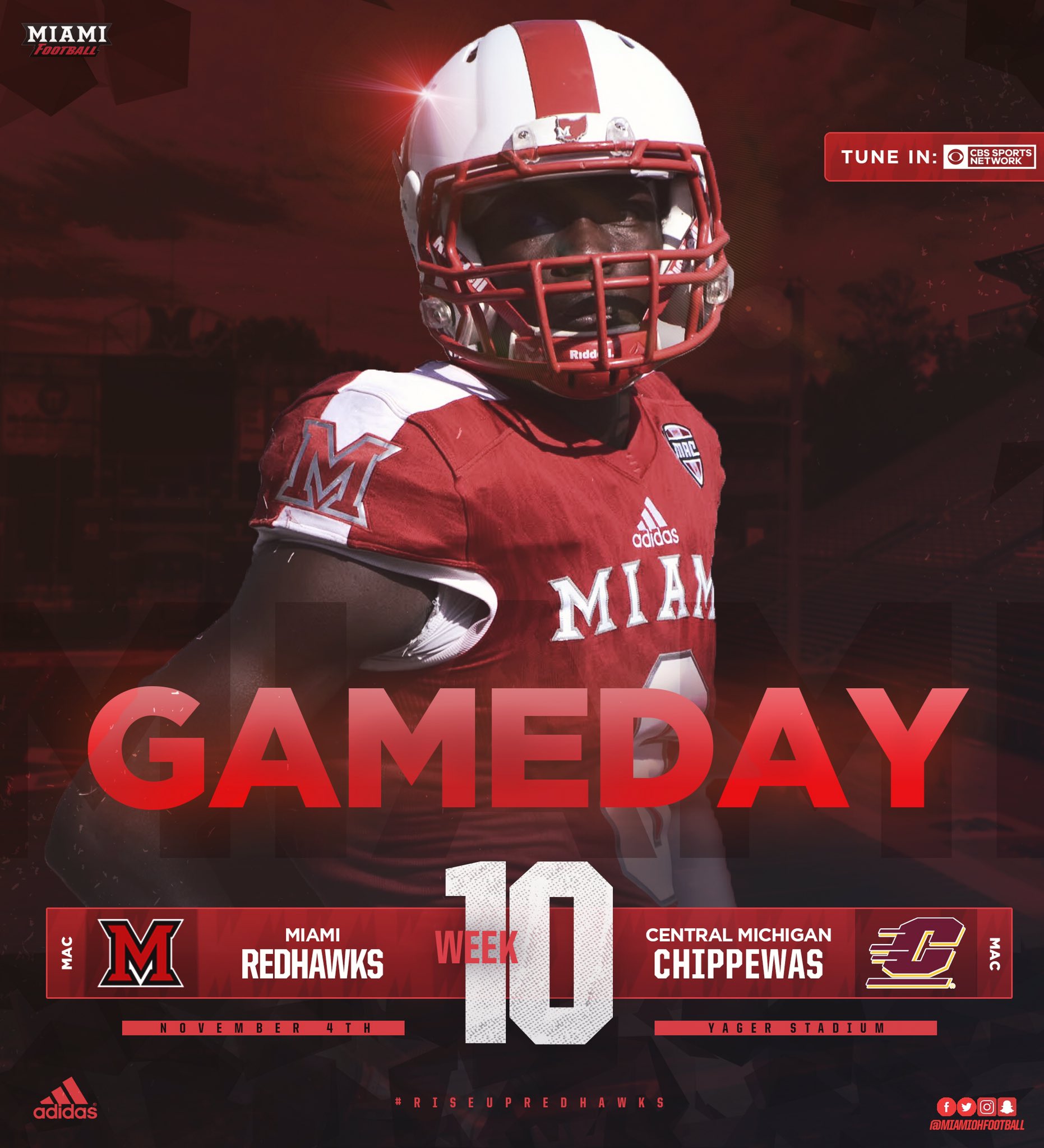 Miami Football on Twitter "It's GAMEDAY in Oxford! Miami vs CMU 🕧 6 PM