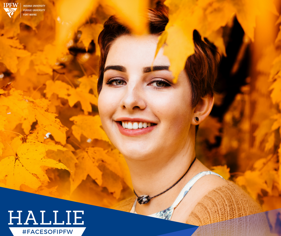 purduefw's tweet photo. "I want to make a difference and I try to do that with poetry." – Hallie Nowak, sophomore, #English #FacesofIPFW https://t.co/9l0El93Y1L