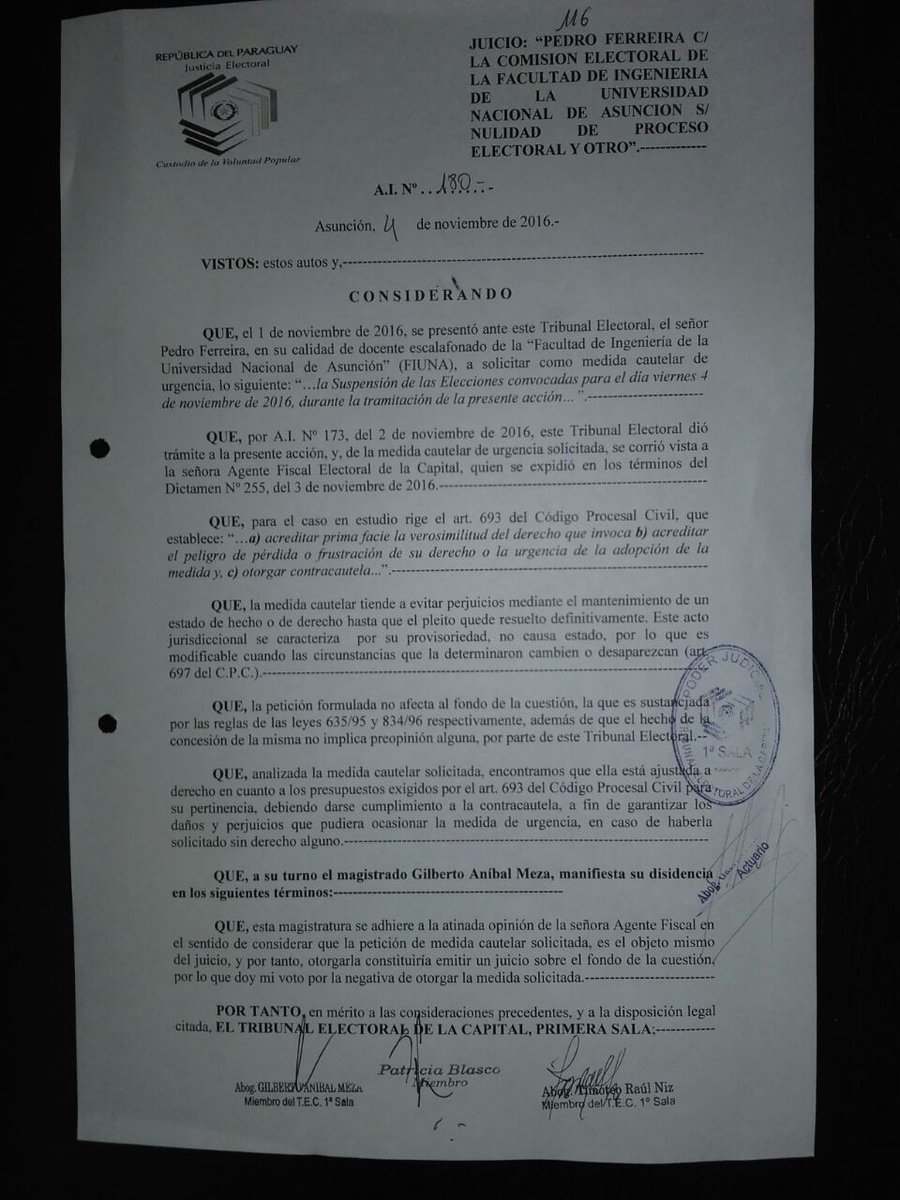 CEI_UNA's tweet photo. ¡FINALMENTE SALIÓ LA MEDIDA CAUTELAR DE PARTE DEL TSJE! Por 2da vez se suspenden las ilegales elecciones de FIUNA https://t.co/QSVaxrZ2SC