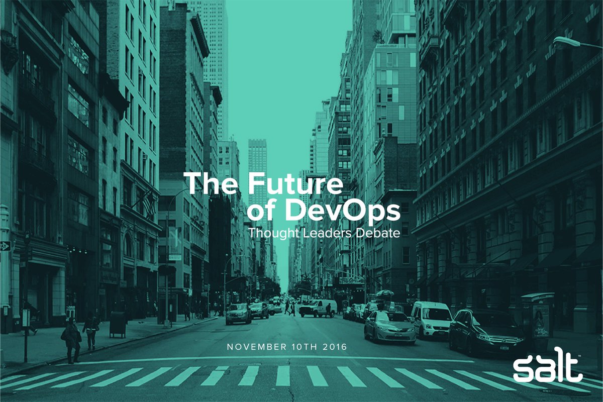 ConorDevOps's tweet image. Salt will host the first #FutureofDevOps Thought Leaders Debate on Thursday 10th. Watch this space to hear the outcomes. #SRE #DevOps #NYC