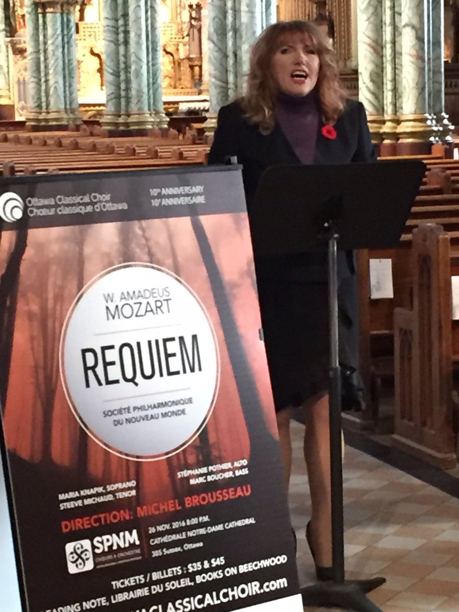 Maria Knapik talks about Mozart's Requiem concert on Nov.26 Ottawaclassicalchoir.com. <a href="/CHEOhospital/">CHEO hospital</a>