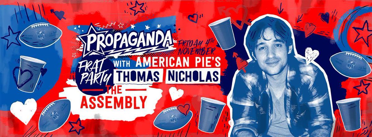 Tonight at <a href="/PropagandaLeam/">Propagand Leamington</a> American Pie's <a href="/TINBand/">Thomas Nicholas</a> will be down to spin some tunes! Tickets: bit.ly/PropsFratParty… #FratParty
