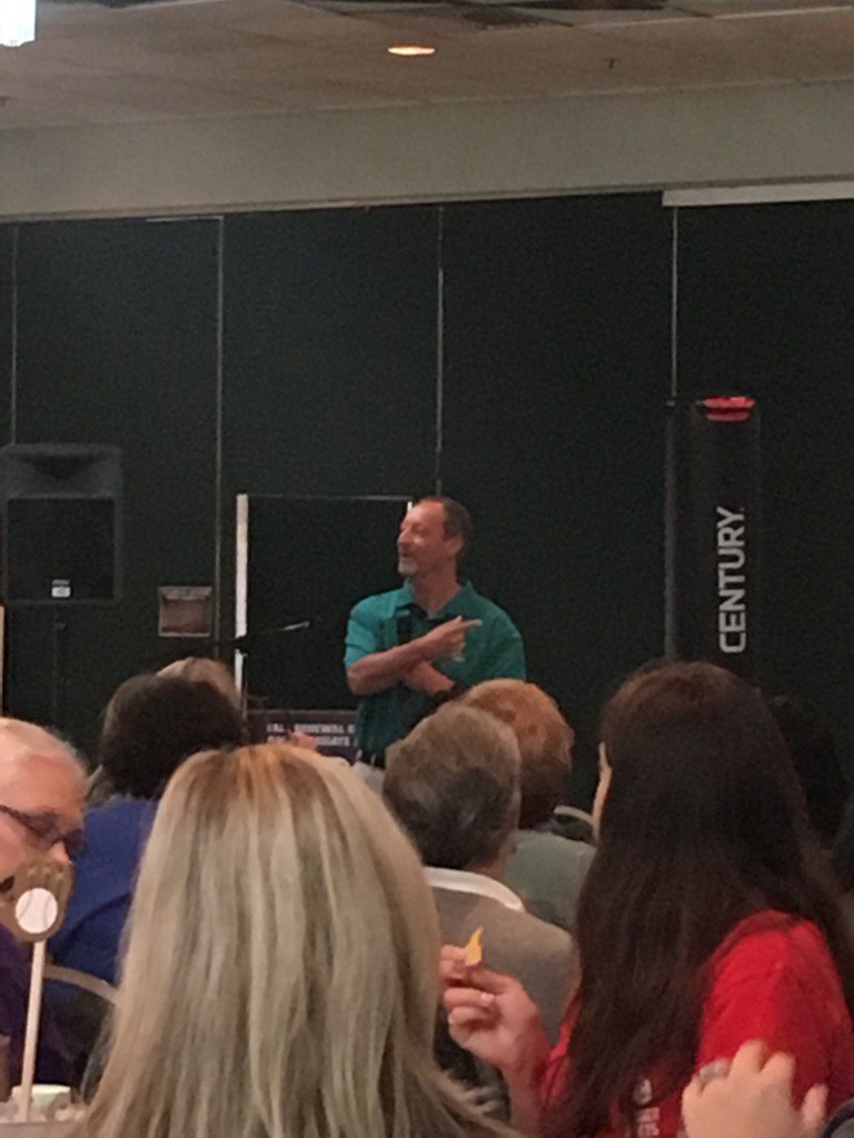 WHSTeacherCadet's tweet photo. Gary Gilmore speaks at #frc16 about coaching and teaching at Coastal. @whsredhawks @redhawksprtmed https://t.co/FqI21xkrLf