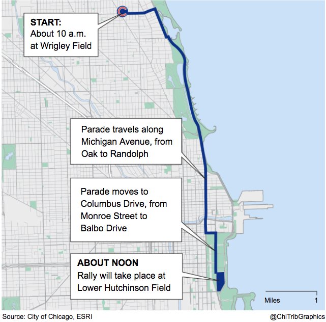 Chicago Tribune on X: Updated: Cubs World Series parade route:    / X