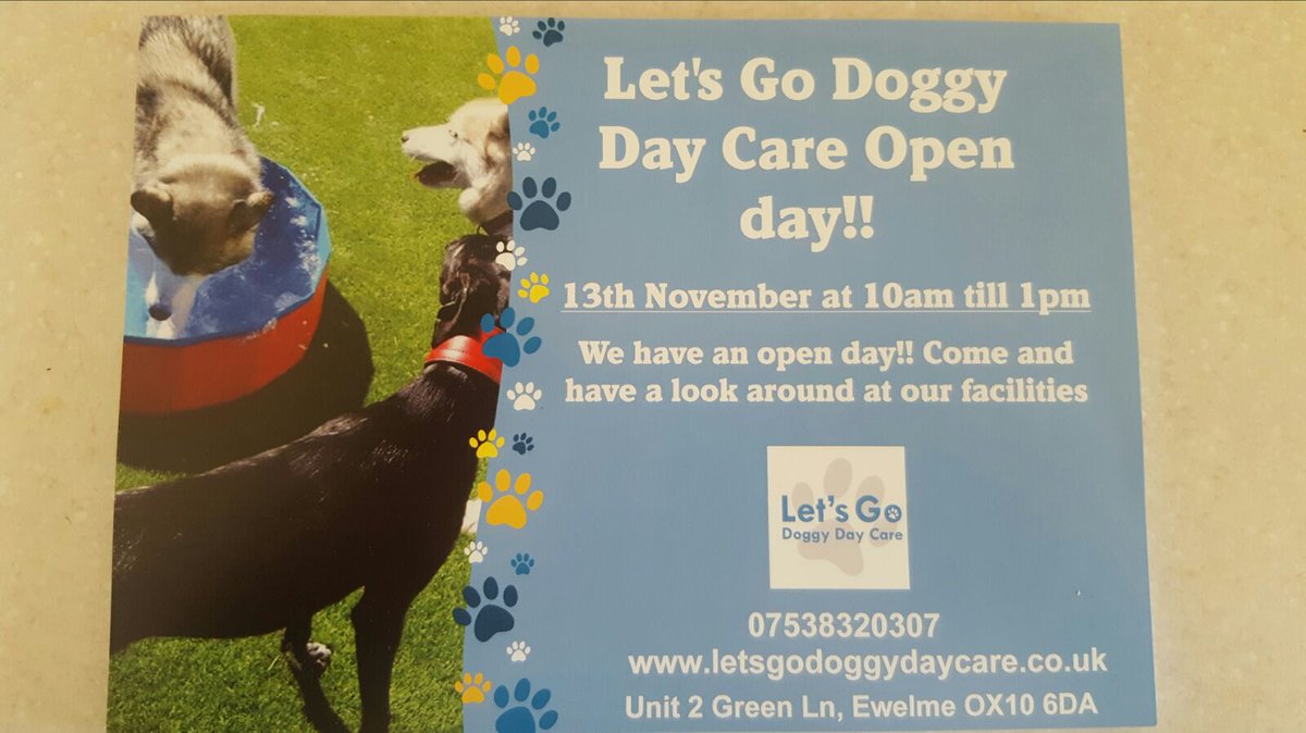 letsgoddc's tweet image. We have an open day!! Come and have a look around on the 13th November 10am till 1pm. #doggydaycare #ewelme #benson #Wallingford #dogs
