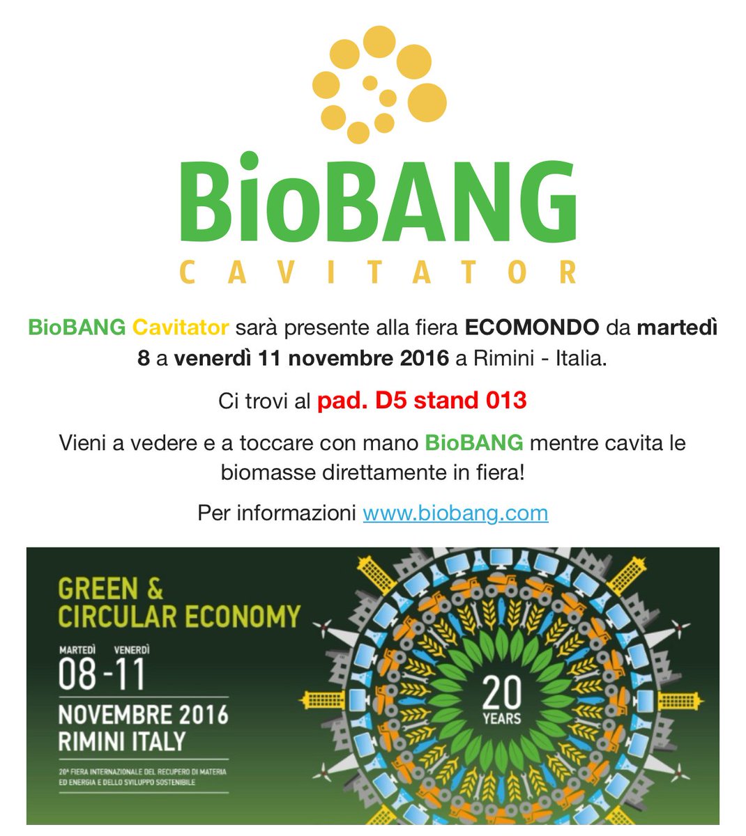 BioBANG_TM's tweet photo. #ECOMONDO #GREEN ECONOMY #BIOMETANO #BIOGAS #RIMINI https://t.co/mEV2rNwS6x