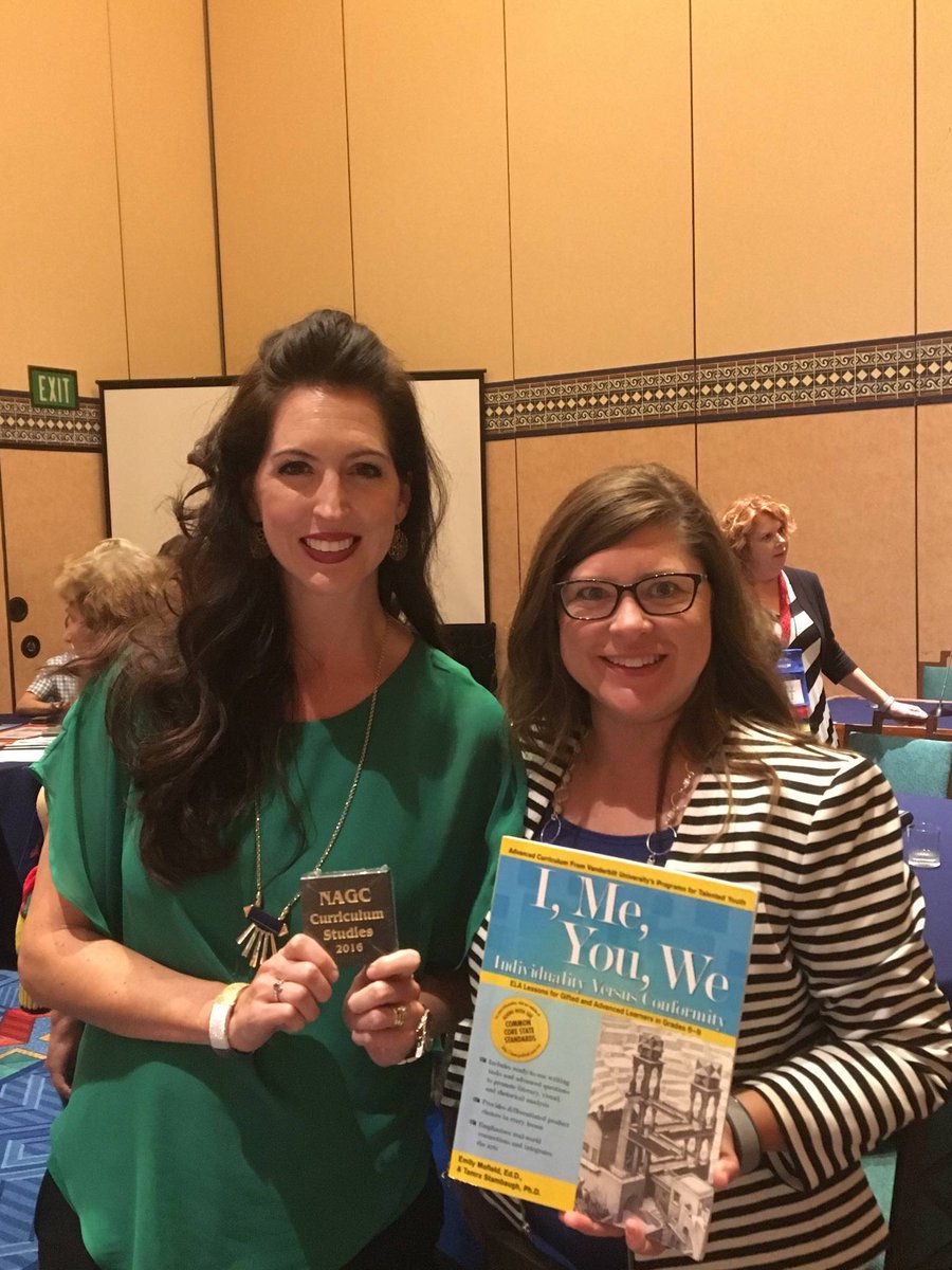 VanderbiltPTY's tweet photo. Emily Mofield, Ed.D. and our very own Tamra Stambaugh, Ph.D. accepted the #nagc2016 curriculum award for one of PTY's advanced ELA units! https://t.co/m5sIfL80bl