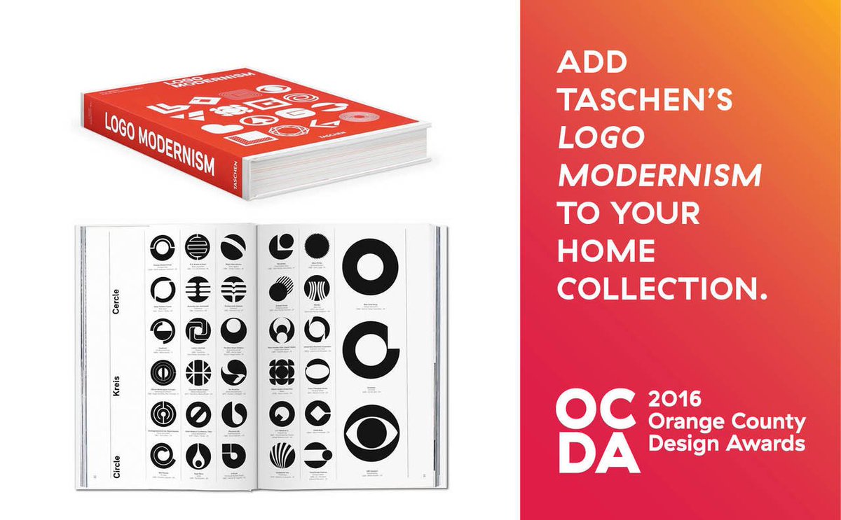 AIGAOC's tweet photo. Thu, Nov 10 🏆 Join us at the 2016 #OCDA and enter our raffle to win @TASCHEN's #LogoModernism! #AIGAOC #OCDA2016 🏆 https://t.co/KNpVQtSrRb https://t.co/qlIswHisgP
