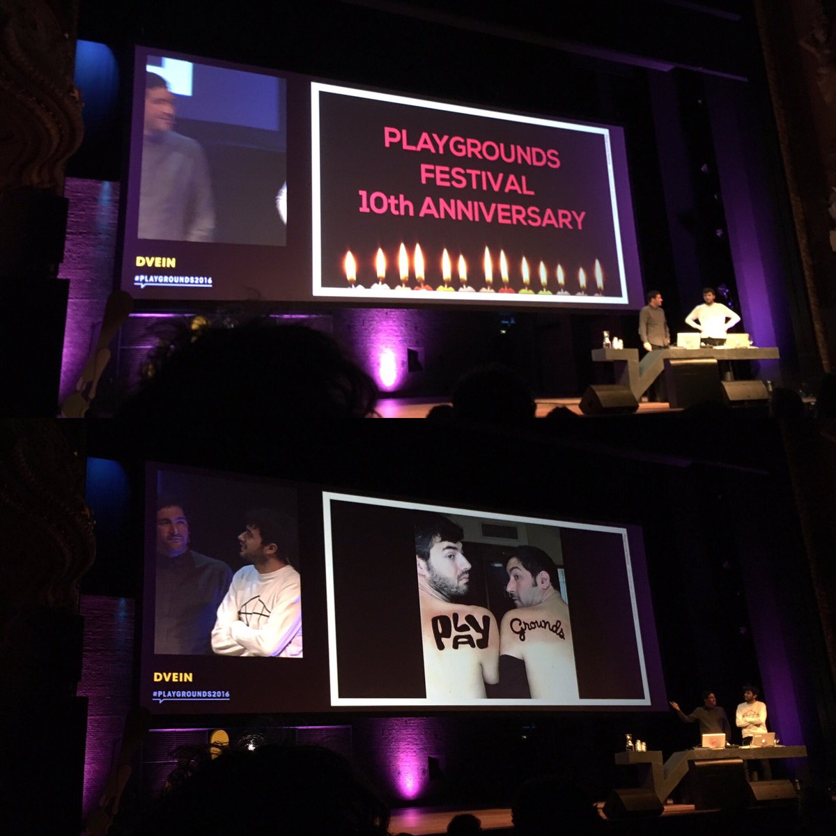 playgroundsfest's tweet photo. Awwww. So sweet! Thanks guys! @dveinbcn #playgrounds2016 #10thanniversary https://t.co/1FVanVeMAe