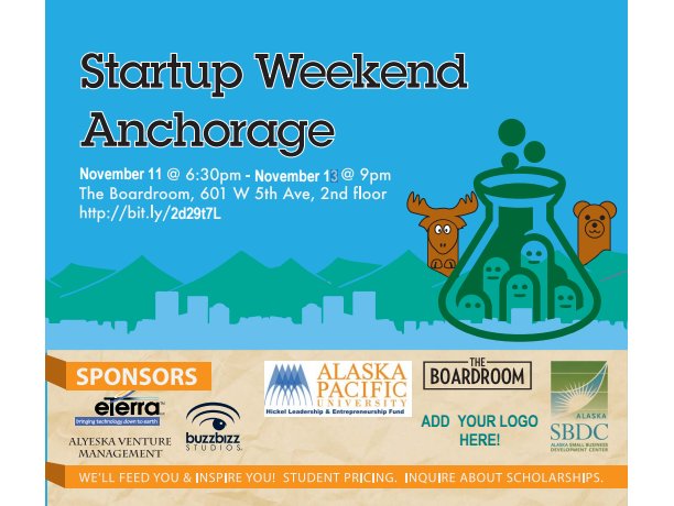 ProsperAlaska's tweet photo. 🌄
Check out #Startup Weekend #Anchorage Friday, Nov. 11 - 13 https://t.co/ggzsqtIs9b #Alaska https://t.co/HS2w720HWD