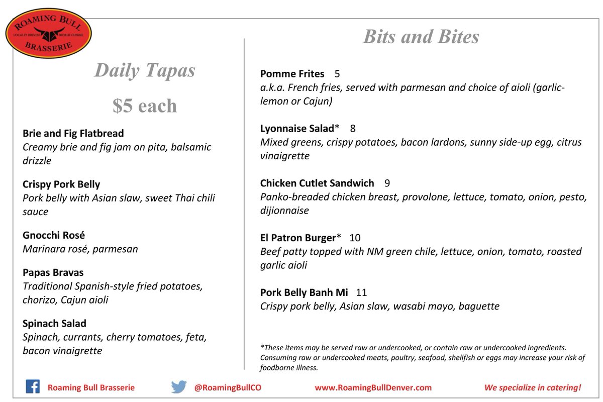 We are excited to back <a href="/CannonballCreek/">Cannonball Creek</a> today! We're serving up our tapas and bigger bites from 12pm-close. Here's today's menu!