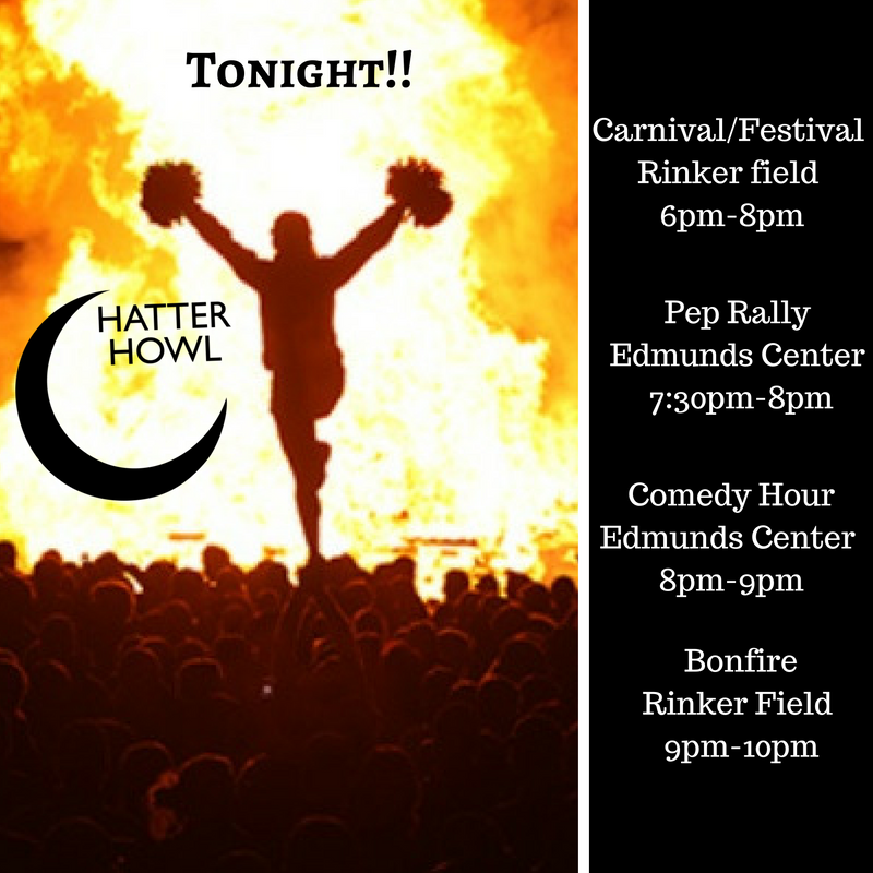 HomecomingSU's tweet photo. Come usher in the Homecoming weekend with a night filled with fun and memories! #HatterHC https://t.co/0veadhps7H