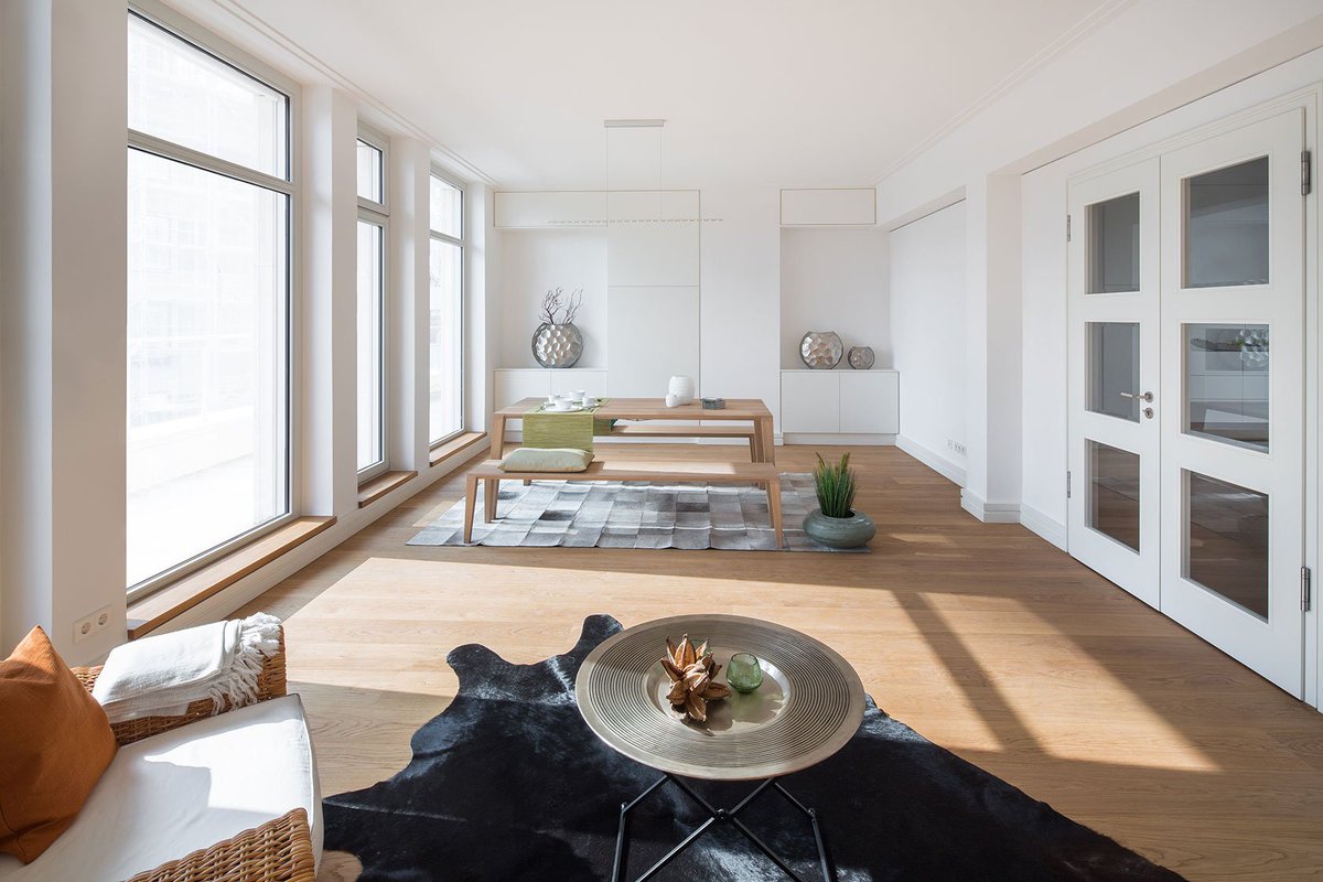 Ein Blick ins Wohnzimmer unserer Dachterrassen-Maisonette-Musterwohnung #wohnzimmer #köln #gerlingquartier #musterwohnung #eigentumswohnung
