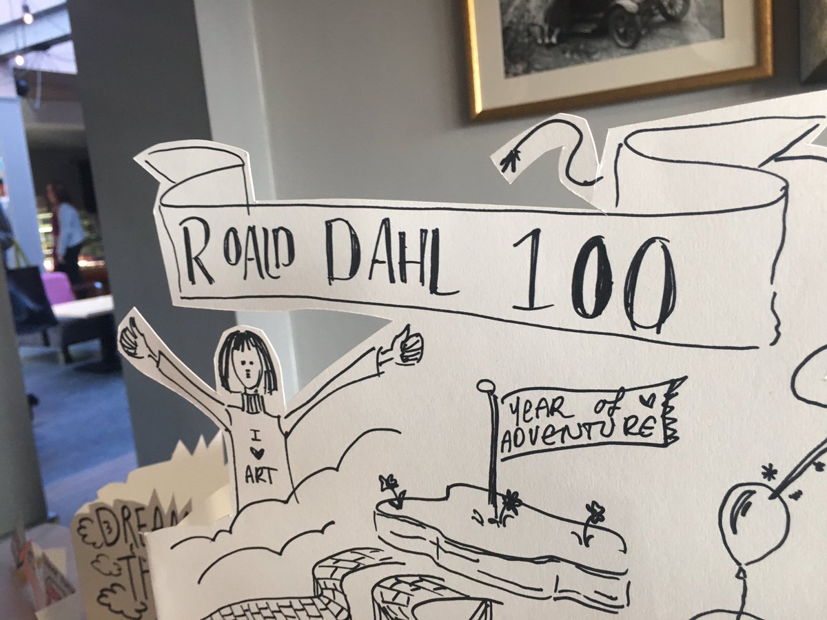 NickCorston's tweet photo. .@Jo_Bowers has every right to look pleased in the spotlight. A cake of a day celebrating #RoaldDahl100 iced off by @MichaelRosenYes #TFMF16 https://t.co/B20ZLApWmF