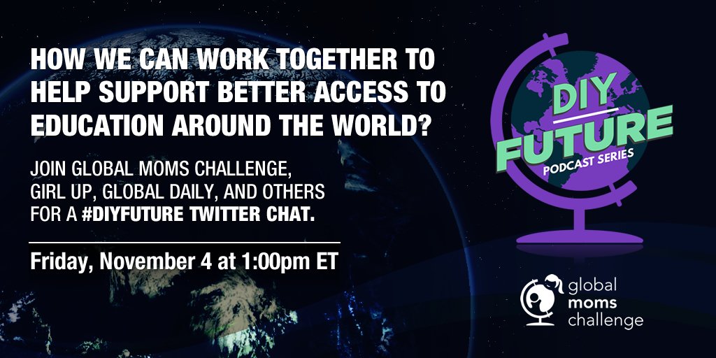 Interested in #education? Join the #DIYFuture Twitter chat today at 1PM ET to discuss better access for millions of children