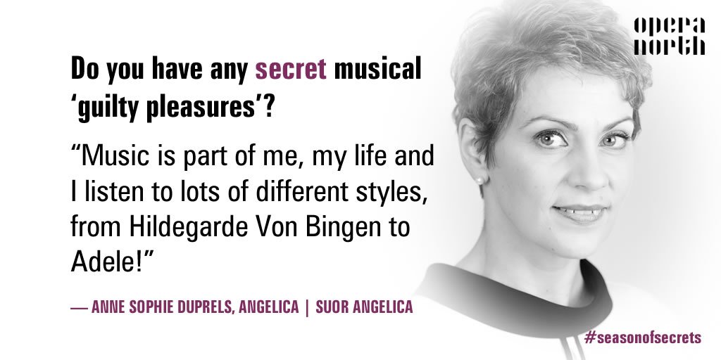 Opera_North's tweet photo. 15. Guilty pleasures. #CastSecrets from #ONAngelica's @duprels
#seasonofsecrets https://t.co/lv7EUagvMT
