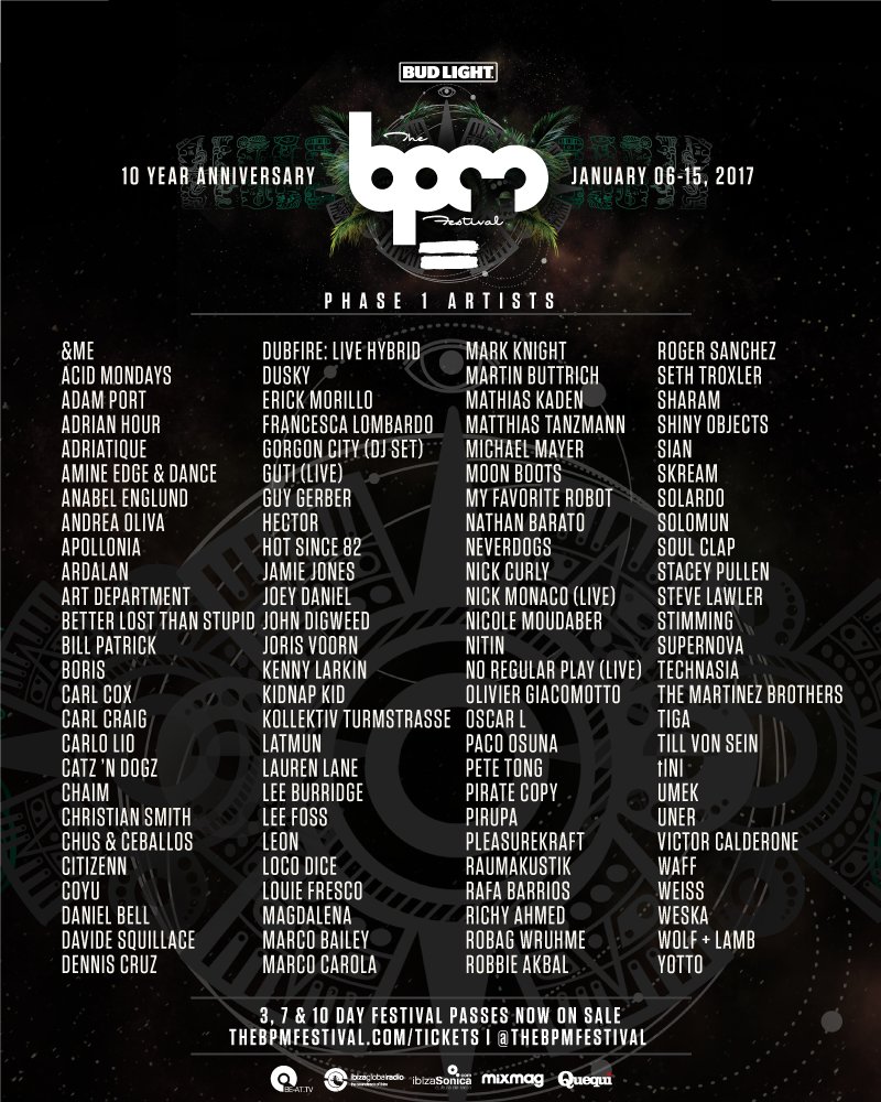 TheBPMFestival's tweet photo. Our Phase 1 artist lineup is here! ๐ถ๐๐ Join us for our biggest celebration yet & get your #BPM2017 passes now >> https://t.co/1sfUaybXQ9 https://t.co/beZnErF83Q