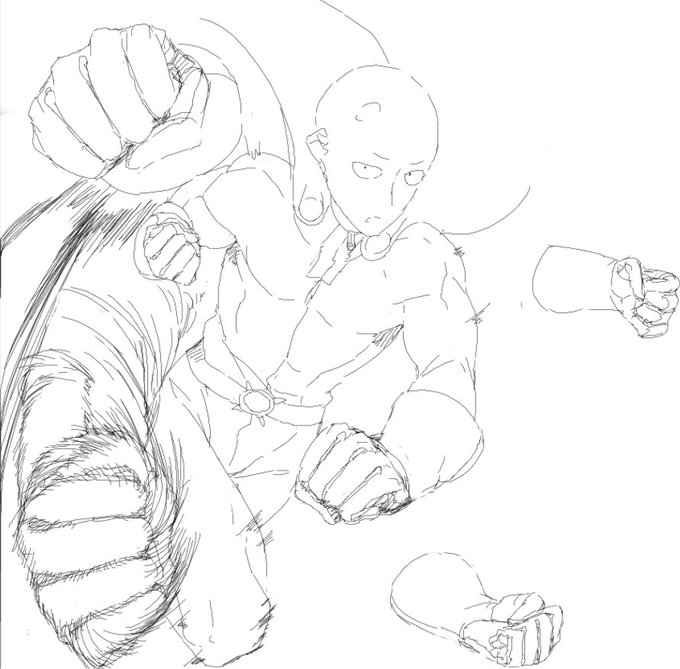 ω・`ア 途中で断念したやつ 連続パンチがとまってみえるじぇ 