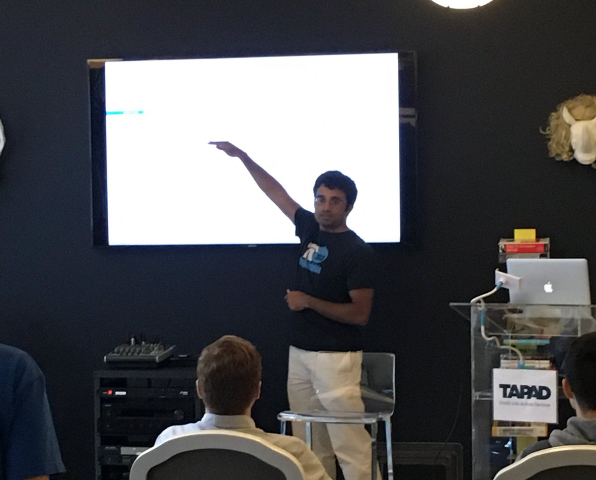 TapadEng's tweet image. #techtalk at @Tapad! Gautham presents on the value of #typeclasses