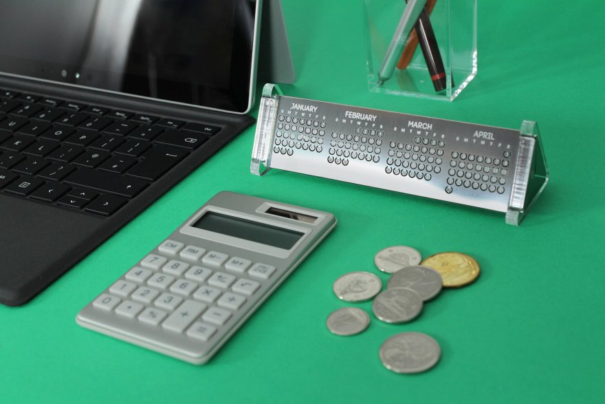 Sleek metal calendars from <a href="/poligon_/">POLIGON</a>—What's more satisfying than punching each day after it passes? bit.ly/2fmKxaX