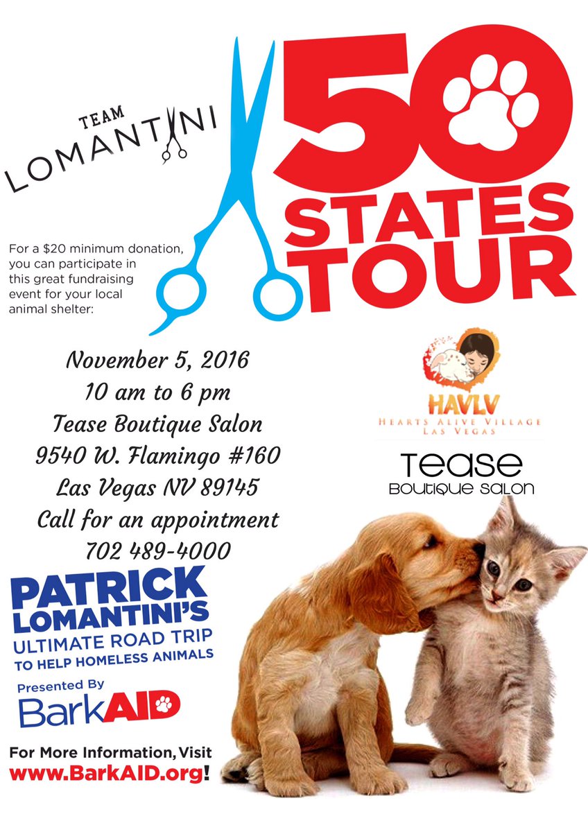 HAVLV's tweet photo. Just one more day til you can look maaavelous for animal rescue! Call and make your appointment now. #rescue #pets @HAVLV https://t.co/ll0RbmbPXR