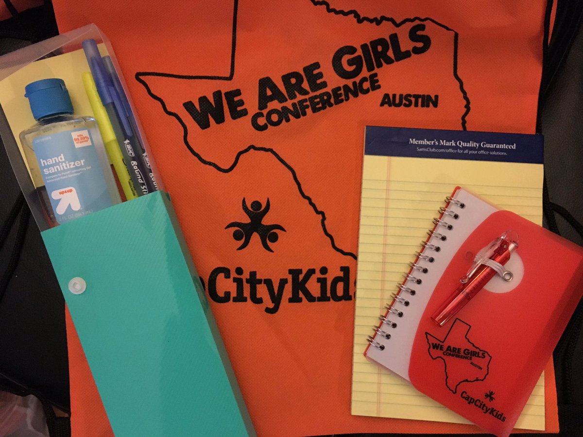 Conference kits ready for the 100 girls we will be sponsoring to attend the <a href="/Girls_EN/">Girls Empowerment Network</a> We Are Girls Conference tomorrow in Austin, Tx!