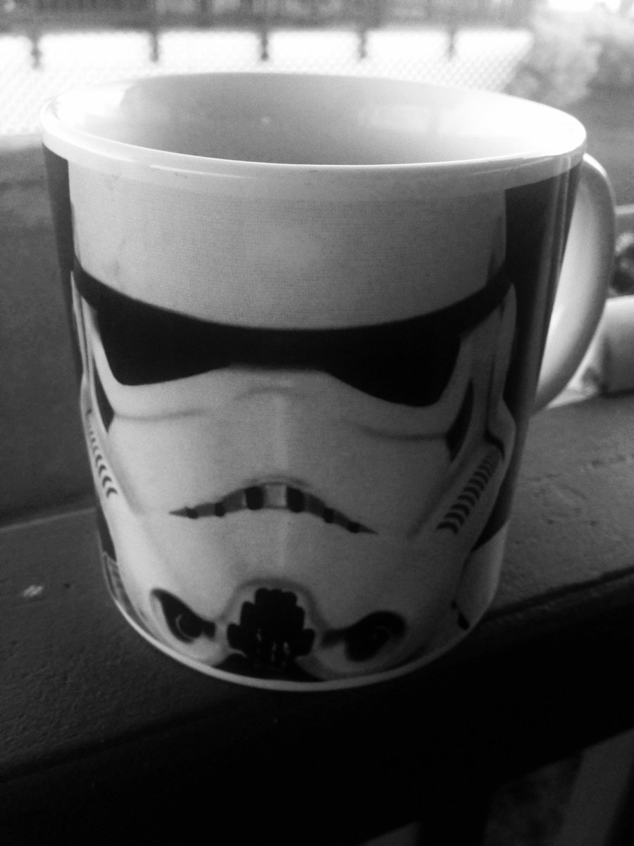 ChelHouseholder's tweet photo. Dark side makes my coffee taste better. #starwars Vader took his #coffee black ☕️ https://t.co/ic9BBCrAqf