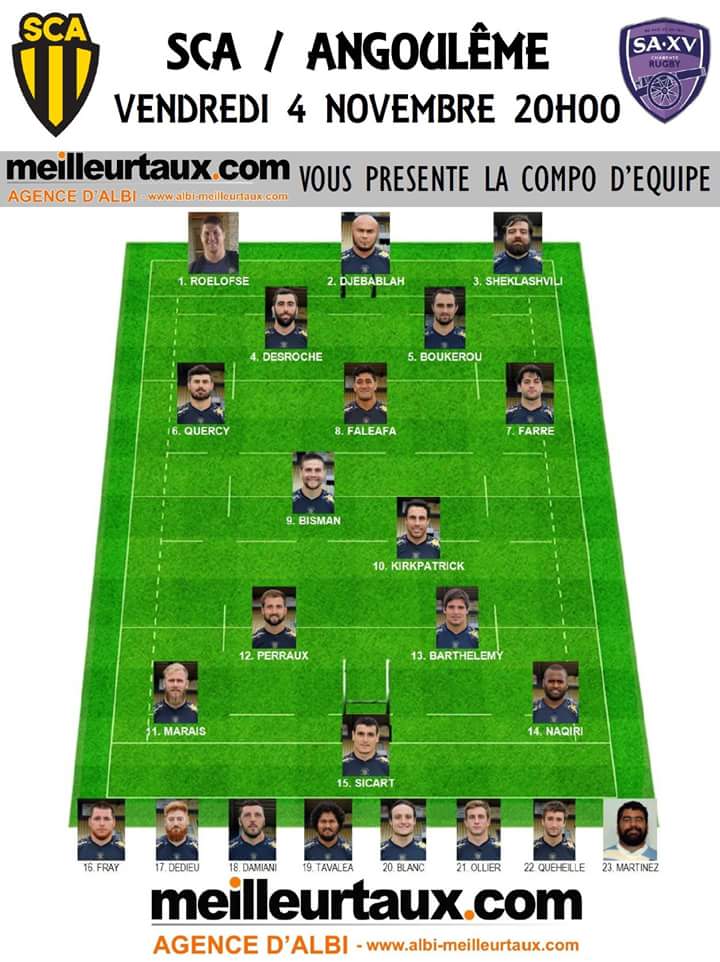 SCA_OFFICIEL's tweet photo. H-2 avant SCA / @SAXV_Charente ! Retrouvez la composition de votre équipe! #SCASAXV #SCAMANIA https://t.co/mxL97SV80W