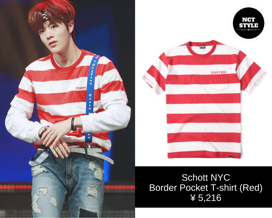 NCT_Style's tweet photo. 161027[#NCT #YUTA 2016 Korean Popular Culture and Arts Award]-
¥5,216 Schott NYC Border Pocket T-shirt (Red) #유타 #悠太 #NCTStyleYuta #NCTStyle https://t.co/Kr400cTbxV