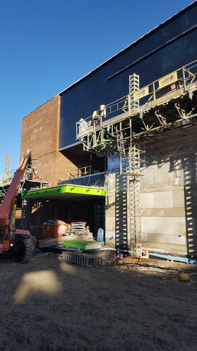 ICSConstruction's tweet image. brick and stone going on @UMSLBUSINESS new building!