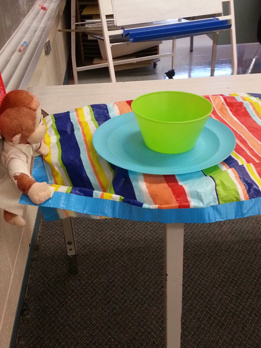 G_the_Curious's tweet photo. I'm trying to get the tablecloth out from under the plate and bowl.   It's harder than it looks!  @RDBPS @Sci_in_School https://t.co/plvQy74yvv