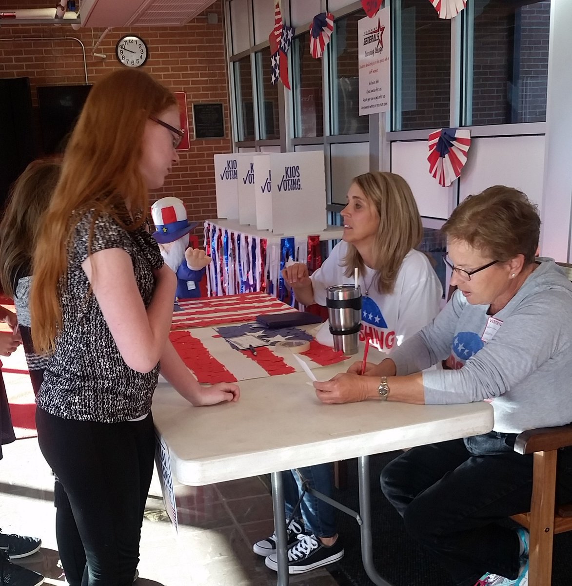 paige_fleetwood's tweet photo. Thanks to @k_mossberger for planning the mock election today. The students loved it! https://t.co/fbaY3VU8z4