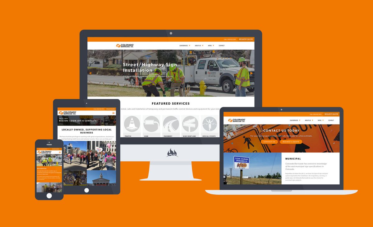 fireantstudio's tweet photo. Not all traffic safety websites are boring. See for yourself on our latest project with Colorado Barricade! https://t.co/EGdgeoAISI #denver https://t.co/PUPzT0bvgt