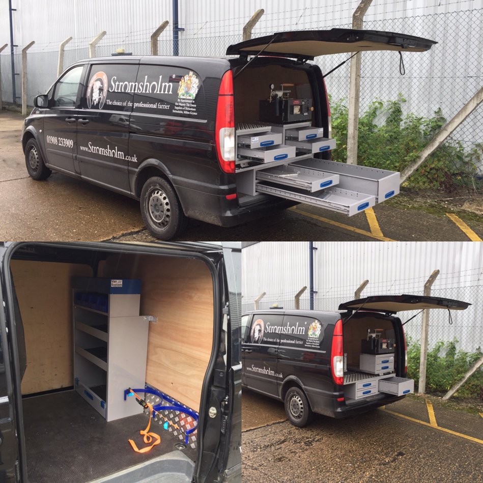 van_system's tweet image. .#Mercedes #Vito fitted with drawer units, #Labcraft lighting, forge, sliding table and bulkhead for #Stromsholm