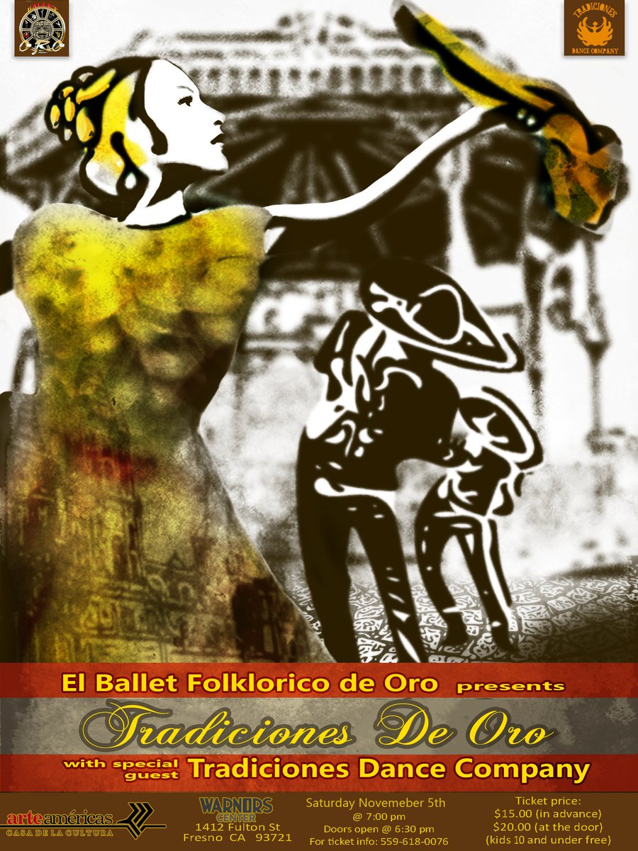 WarnorsCenter's tweet photo. This Saturday! Come experience the color and motion that is ballet folklorico! #downtownfresno #dance https://t.co/yEVDKyZum9