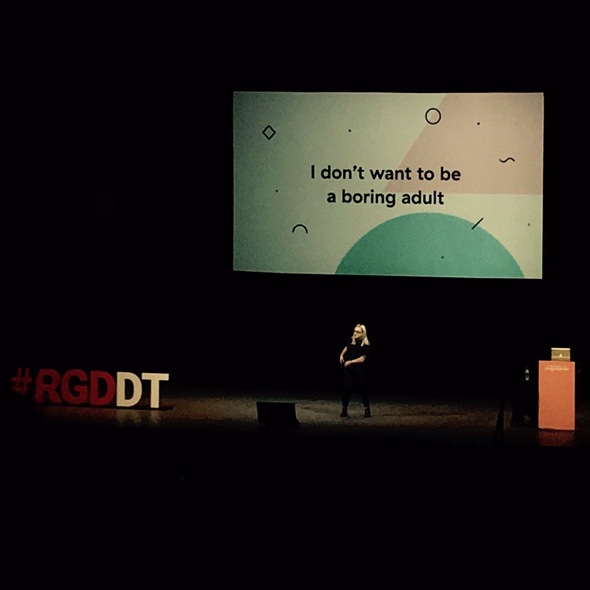 supermegatomato's tweet photo. Great talk from Meg Lewis #lifegoalsforlife #rgddt https://t.co/QkOA3iDUHM
