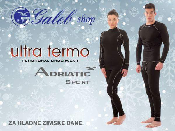Dragi kupci!
Pripremite se za nadolazeće zimske hladne dane. Dostupno u prodavaonicama Galeb i na web shopu!
Adriatic sport ultra termo!
