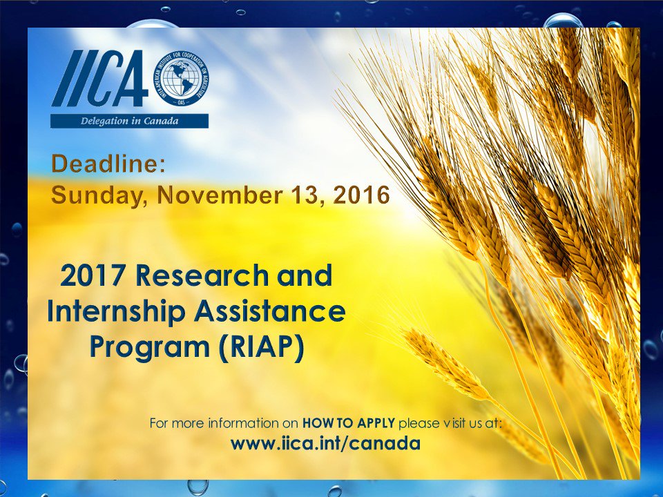 Apply to the RIAP Program Now - Deadline ends Sunday, November 13, 2016! iica.int/en/press/news/…