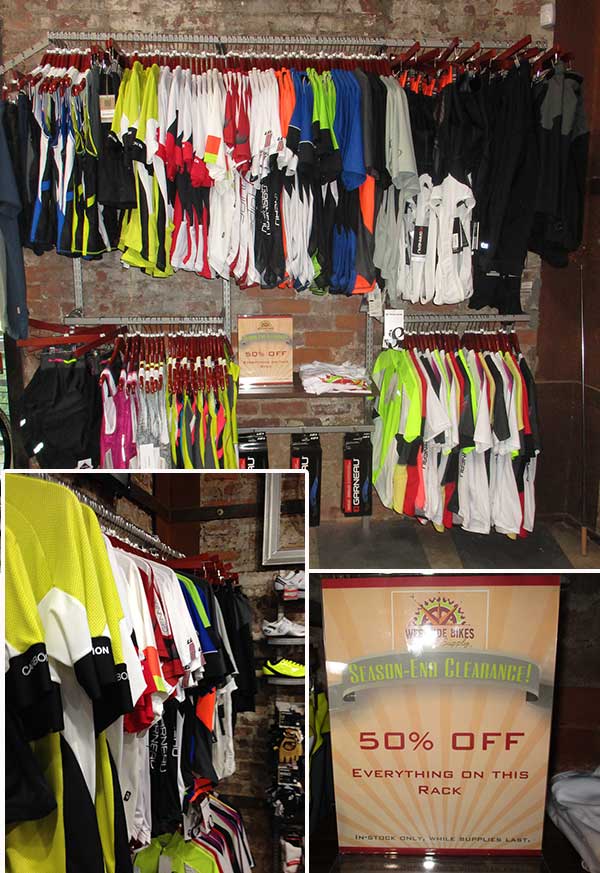 WestsideBikes's tweet photo. We have plenty of 50% OFF Closeout Warm Weather cycling wear in stock! 20% OFF all Cool Weather gear as well! https://t.co/CRBEbUXOE5 https://t.co/VzWPfhYlWY