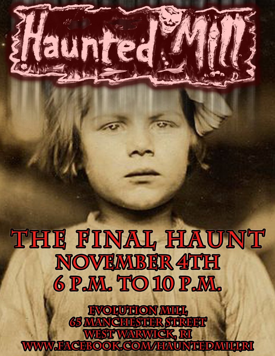 hauntedmillri's tweet photo. TONIGHT ONLY! HAUNTED MILL 6-10 pm 65 Manchester St, West Warwick, RI https://t.co/Xs1t93gvoL #hauntedhouse #westwarwick #halloween https://t.co/aCAOnA4nGe