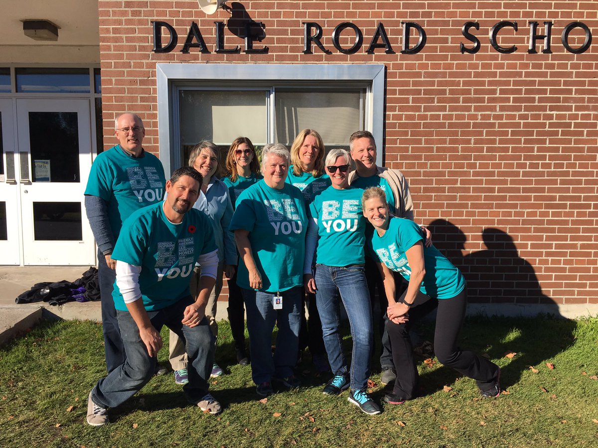 DaleRoadSenior's tweet photo. Dale Road teachers in their Be You t-shirts. #propositivity@kpr. https://t.co/NlqLytnksq