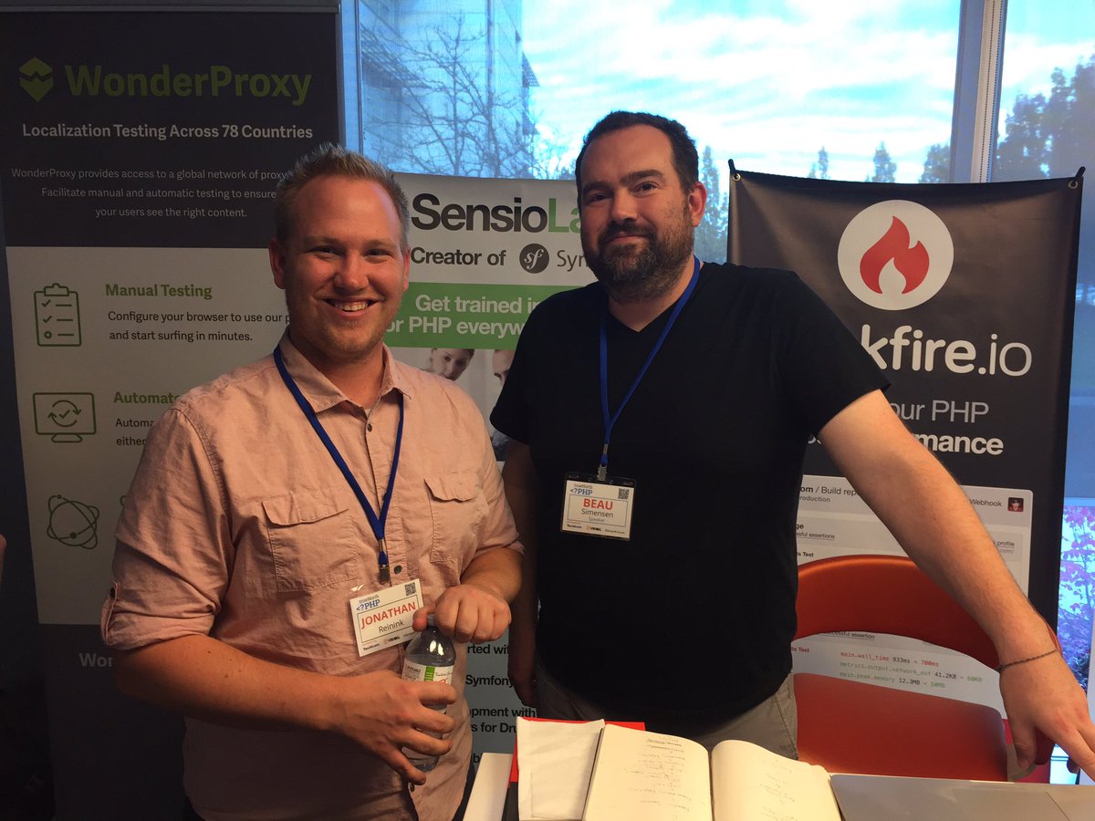 reinink's tweet image. Hanging out with @beausimensen at True North PHP. #tnphp16