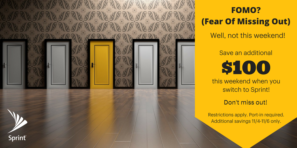 Chidalgosaez's tweet photo. This weekend only! Get a $100 service credit for each new line of service when you switch to #Sprint! https://t.co/TLbnc1Ffdo #FridayFeeling https://t.co/IwfNKjyvBS