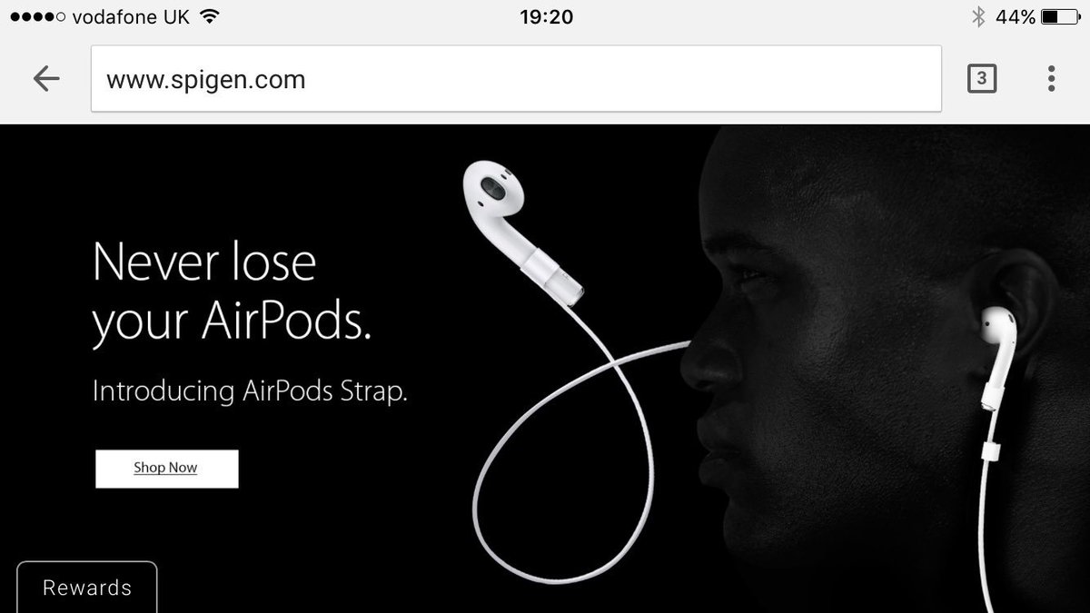 Chris_Boshier's tweet photo. That's pretty ironic @Apple &amp; @SpigenWorld #AirPods 🎧 https://t.co/9LuHsLRfz3