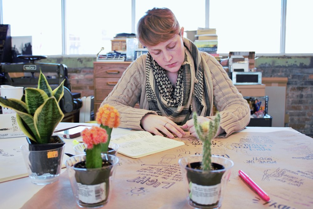FoundryArt's tweet photo. FAC Studio Artist Caitlin Metz investigates gender identity & vulnerability through authentic reflection. #FACblog https://t.co/AnwgJWry6d https://t.co/4hlKls69DS