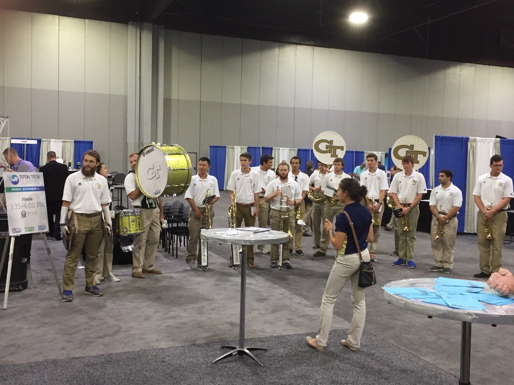 JasonWKnott's tweet image. #GeorgiaTech band &amp;amp; cheerleaders entertain #totaltechsummit attendees @ce_pro
