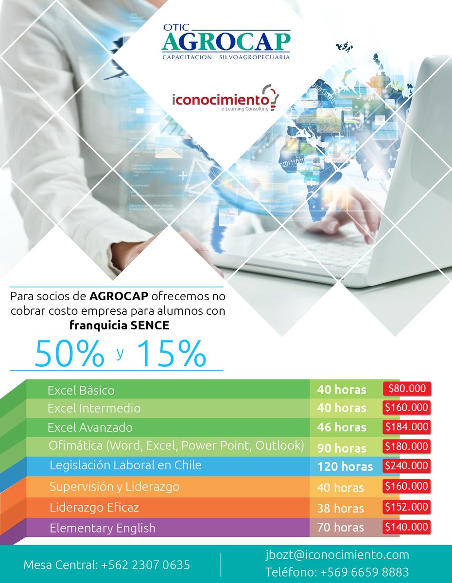 oticagrocap's tweet photo. Organismos Técnico de Capacitación iConocimiento especialistas en Capacitaciones E-learning 100 % Online --- Convenio Con OTIC Agrocap -- https://t.co/Gk9verueY2