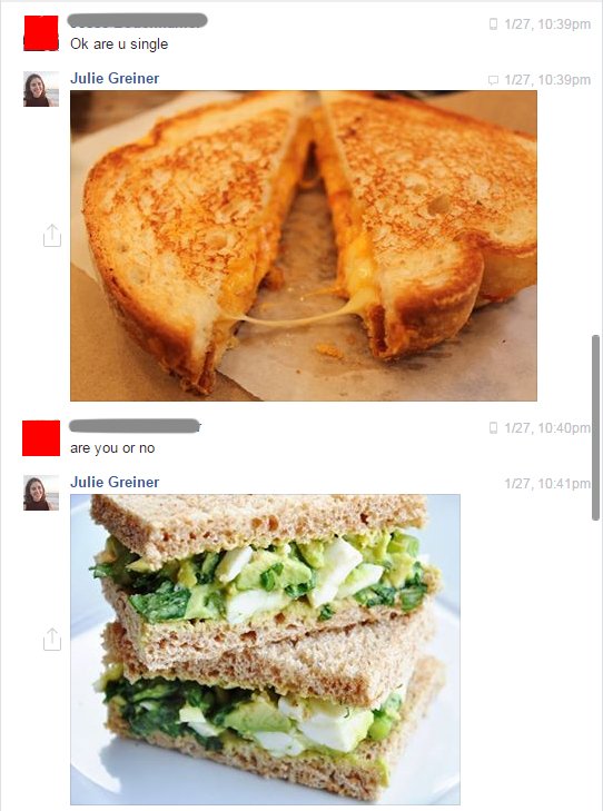 JulieAbridged's tweet photo. Throwback to that time I received unwanted attention on Facebook and totally handled it https://t.co/IFUUpu4liN